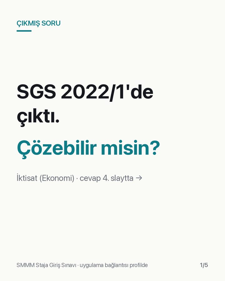 SGS 2022/1 İktisat (Ekonomi) sorusu, slayt 1