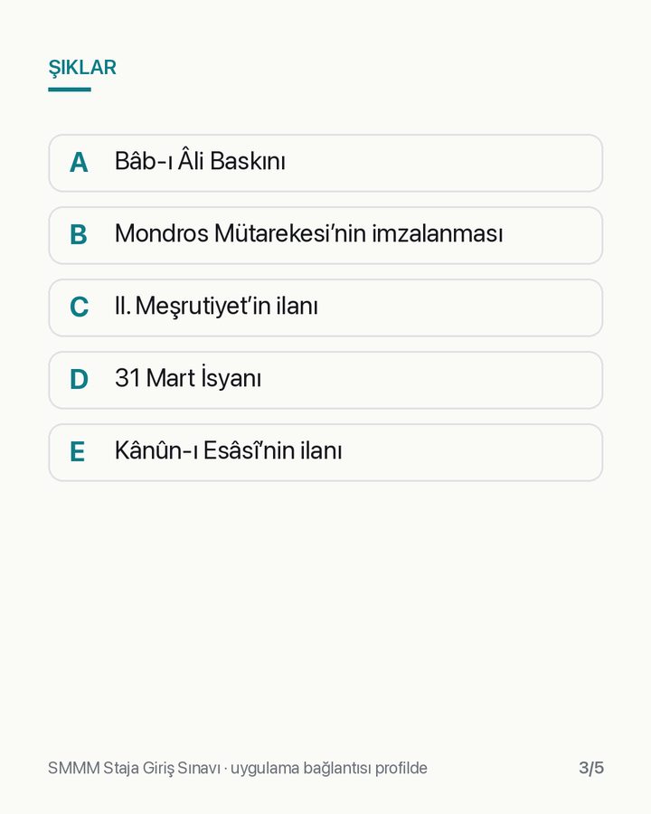SGS 2024/2 Atatürk İlkeleri ve İnkılap Tarihi sorusu, slayt 3
