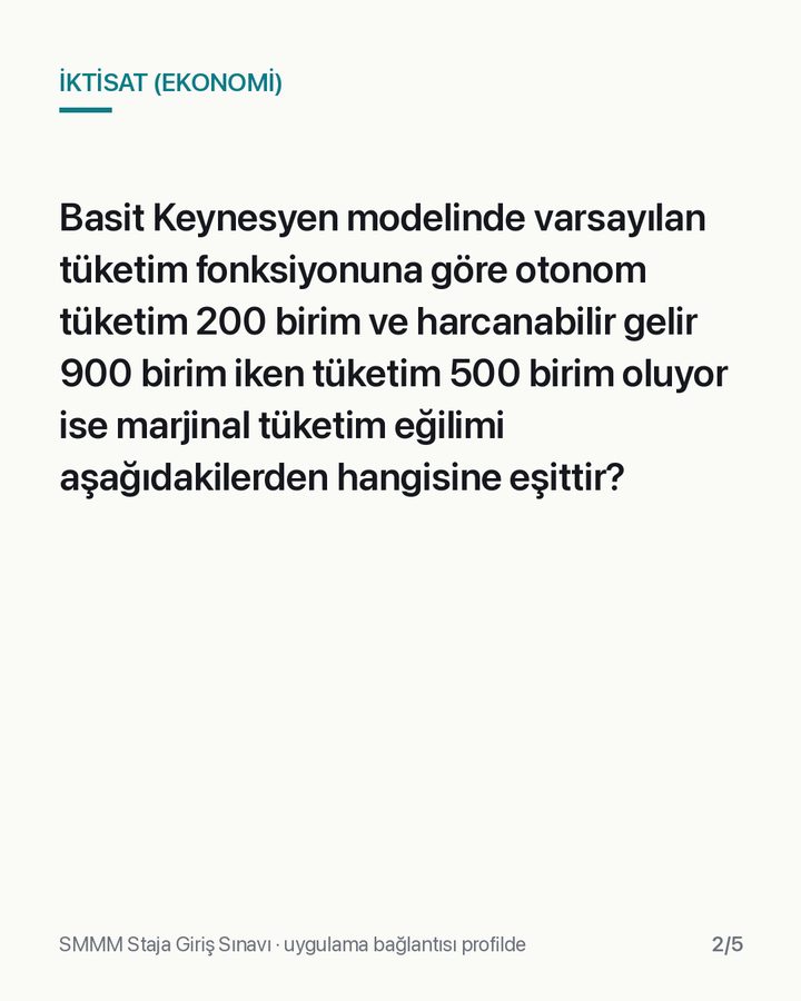 SGS 2024/2 İktisat (Ekonomi) sorusu, slayt 2