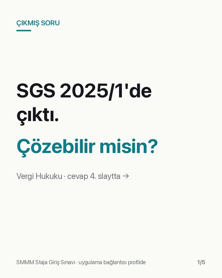 SGS 2025/1 Vergi Hukuku sorusu, slayt 1