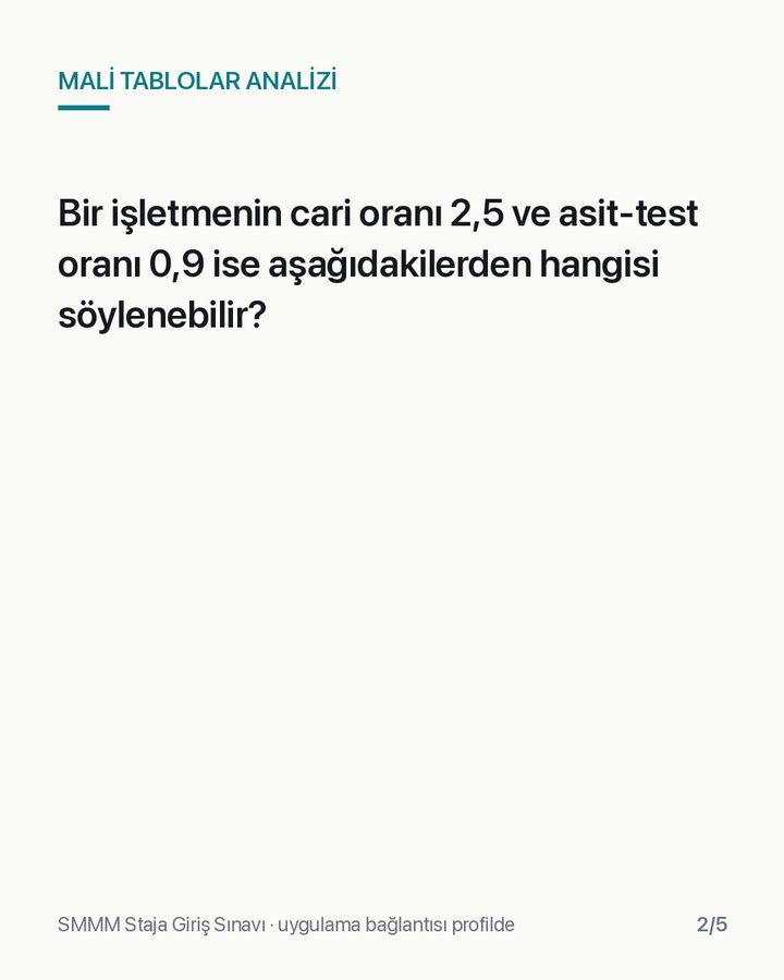 SGS 2025/2 Mali Tablolar Analizi sorusu, slayt 2
