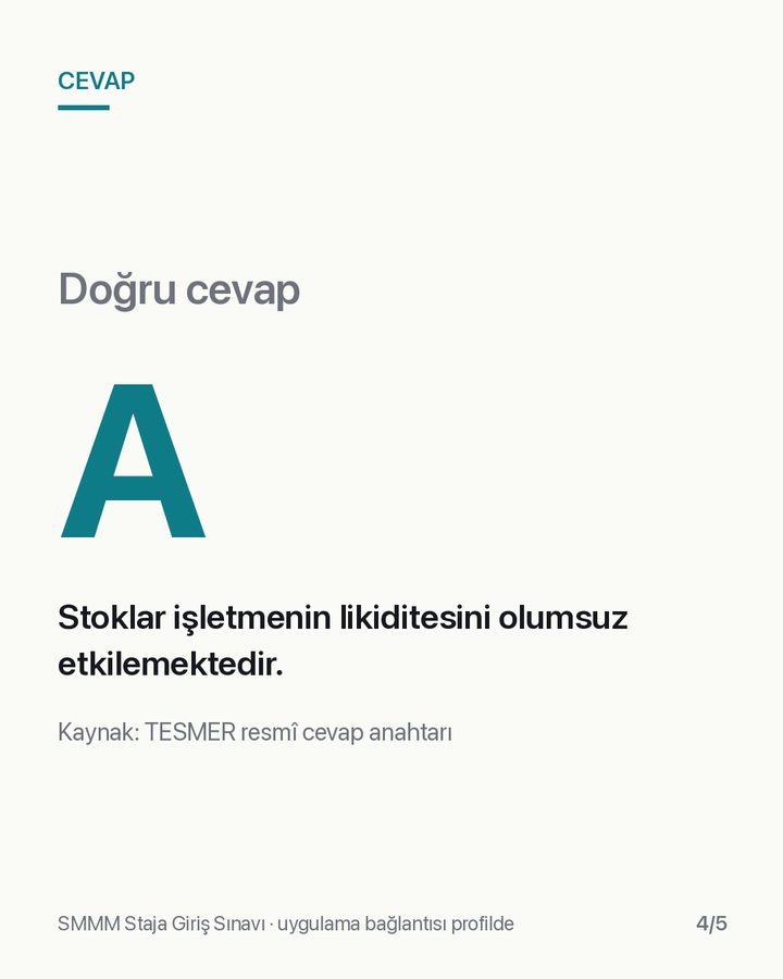 SGS 2025/2 Mali Tablolar Analizi sorusu, slayt 4